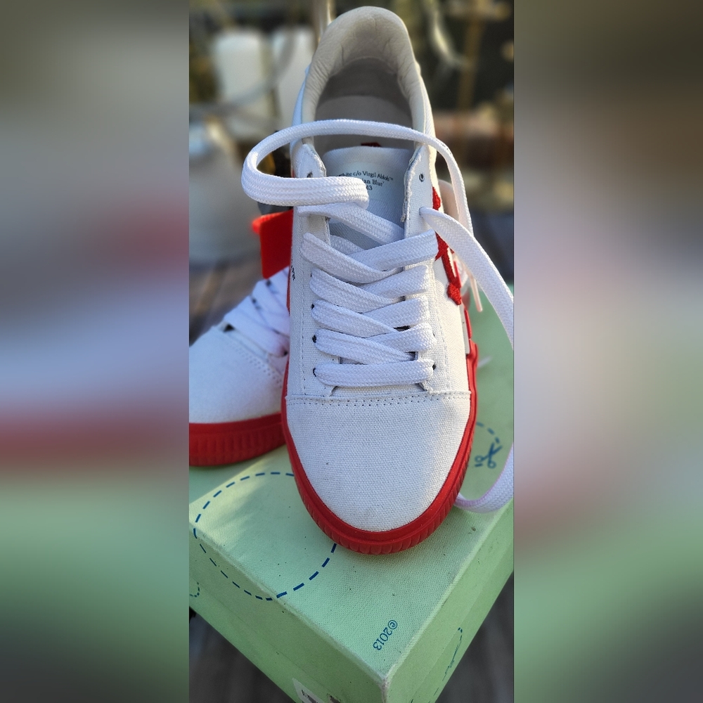 Off White Shoes Red And White
